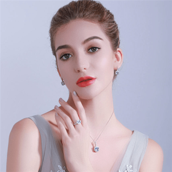 Adorn yourself in chic elegance with our S925 Sterling Silver Blue Topaz Jewelry Set, a perfect fusion of fashion and sophistication. - Bloomjay