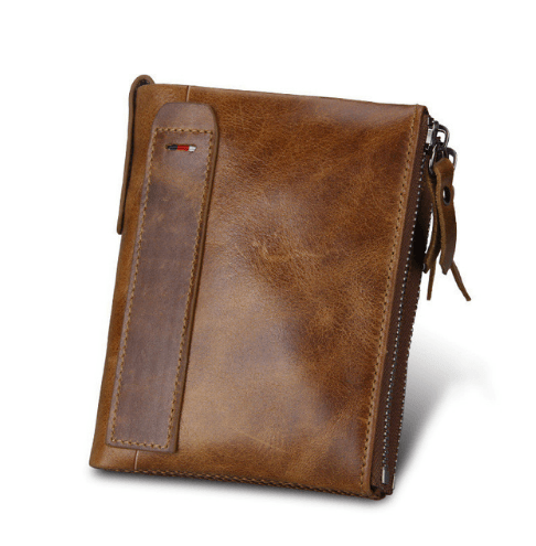Men's wallet Short men's wallet Anti-theft brush leather wallet men - Bloomjay