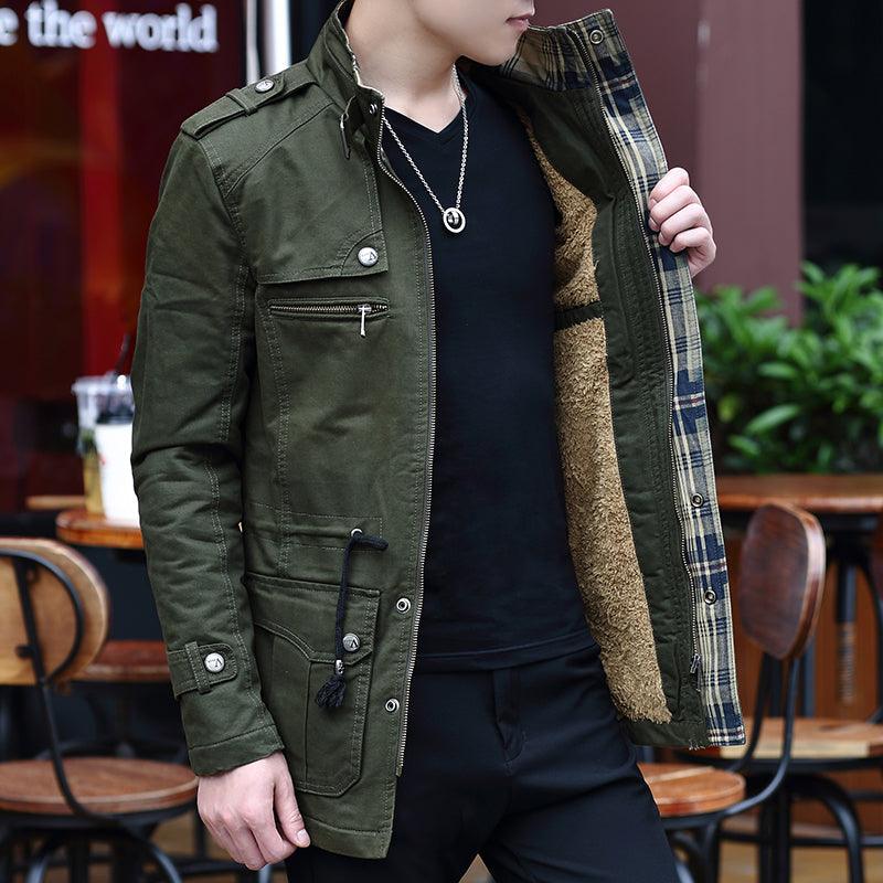 Military Jacket Young Men''s Korean Slim Fit Military Green Casual - Bloomjay