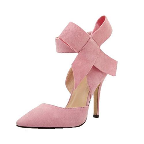 Big Bow Pumps Women Thin High Heel Shoes For Party Festival - Bloomjay