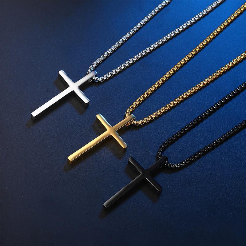 Embrace simplicity with our Smooth Titanium Cross Pendant, perfect for both men and women. - Bloomjay