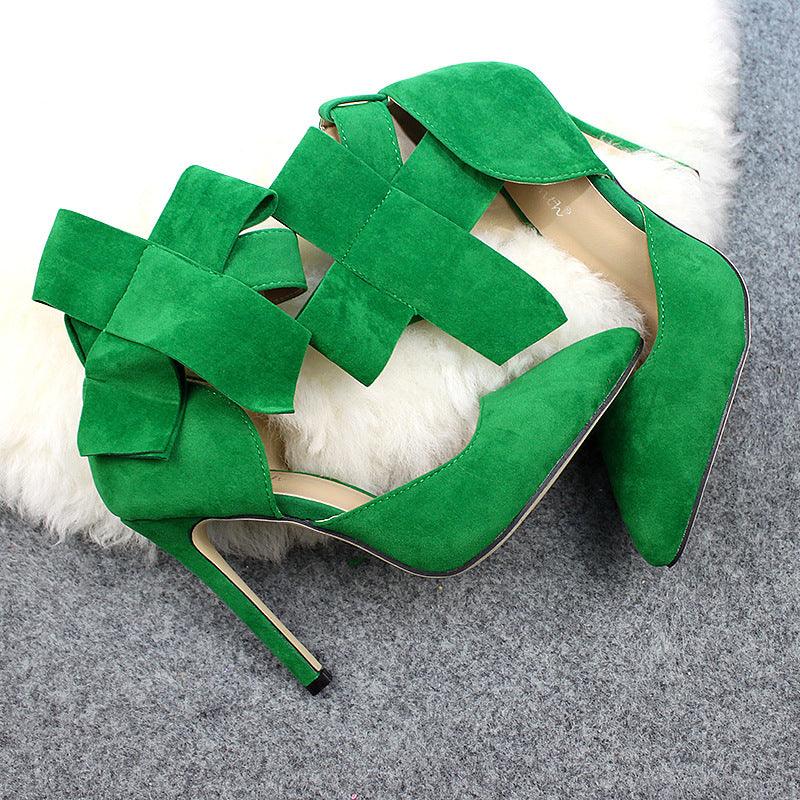 Big Bow Pumps Women Thin High Heel Shoes For Party Festival - Bloomjay