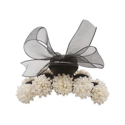 Korean Pearl Bow Hair Accessories Autumn Hair Grabbing Clip Hair Claw - Bloomjay