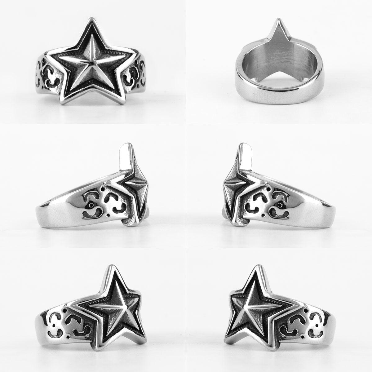 Adorn yourself with our stainless steel star ring, a versatile and stylish jewelry piece designed for both men and women. - Bloomjay