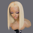 613 Blonde Bob Wig: Short Straight Human Hair for Women.