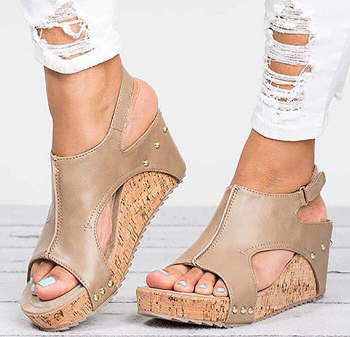 Fashion Women Platform Sandals Peep Toe Spartan Sandals Women Summer Wedges High Heel Shoes - Bloomjay