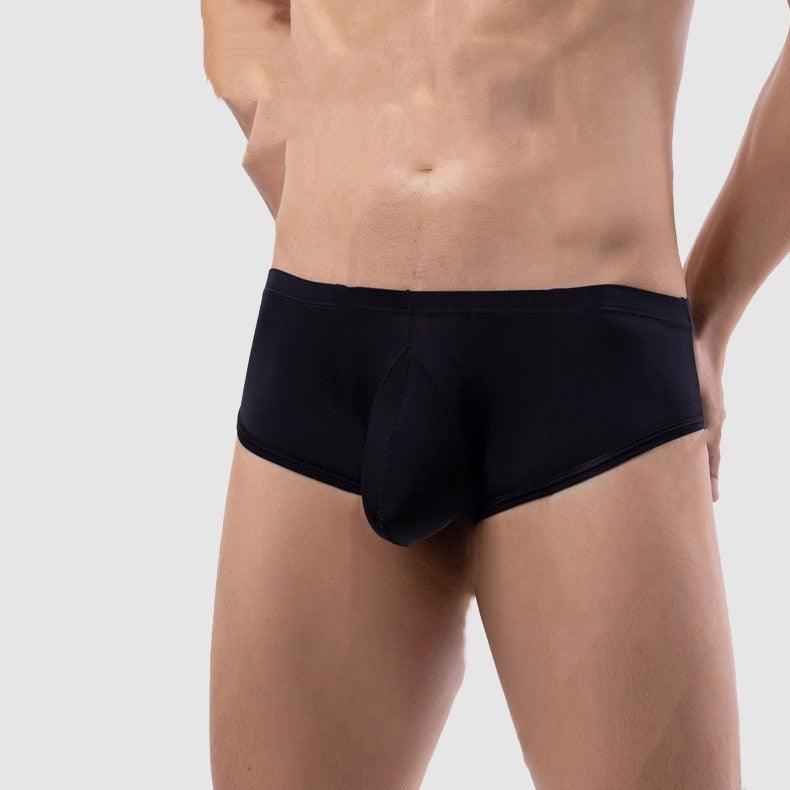 Men's Underwear Sexy Small Boxers Pure Color Ice Silk Summer Sports Stretch Comfortable Underwear - Bloomjay