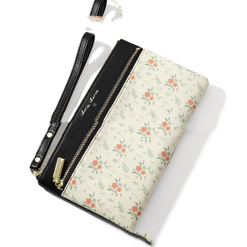 Women's Long Wallet Korean Style Large-capacity Hand Zipper Bag Floral Leather Long Purses And Handbags Women Bags - Bloomjay