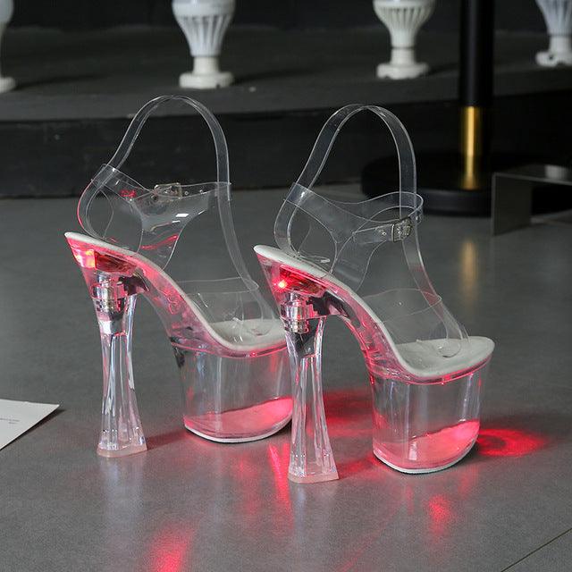 Sandals Feminine Transparent Crystal Platform High Heels Wedge Shoes - Bloomjay