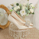 Wedding Dress Two-way Wear Pointed-toe Stiletto Bride Shallow Mouth Pumps Women High Heels - Bloomjay