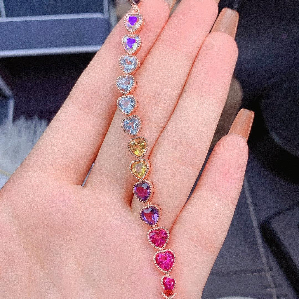Enhance your style with our natural color gemstone bracelet, a chic jewelry piece designed specifically for women. - Bloomjay