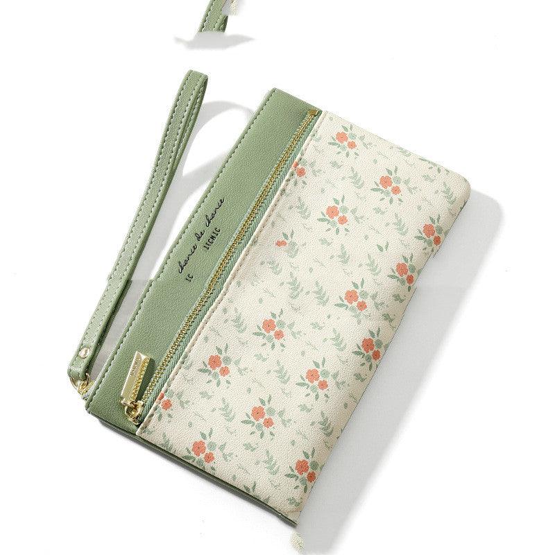 Women's Long Wallet Korean Style Large-capacity Hand Zipper Bag Floral Leather Long Purses And Handbags Women Bags - Bloomjay