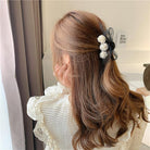 Korean Pearl Bow Hair Accessories Autumn Hair Grabbing Clip Hair Claw - Bloomjay