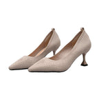 Fashion High-heeled Flying Woven Pointed Pumps Women's Stiletto Mid-heeled Women - Bloomjay