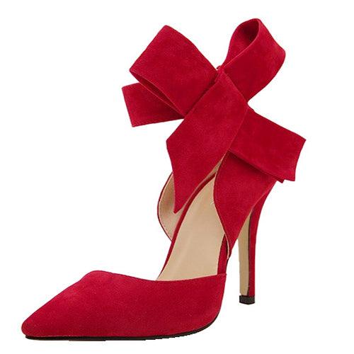 Big Bow Pumps Women Thin High Heel Shoes For Party Festival - Bloomjay