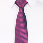 8CM Hand-Tied Polyester Men's Tie in Corduroy with Dark Stripes, perfect for business formal attire