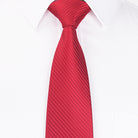 8CM Hand-Tied Polyester Men's Tie in Corduroy with Dark Stripes, perfect for business formal attire