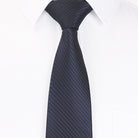 8CM Hand-Tied Polyester Men's Tie in Corduroy with Dark Stripes, perfect for business formal attire