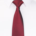 8CM Hand-Tied Polyester Men's Tie in Corduroy with Dark Stripes, perfect for business formal attire