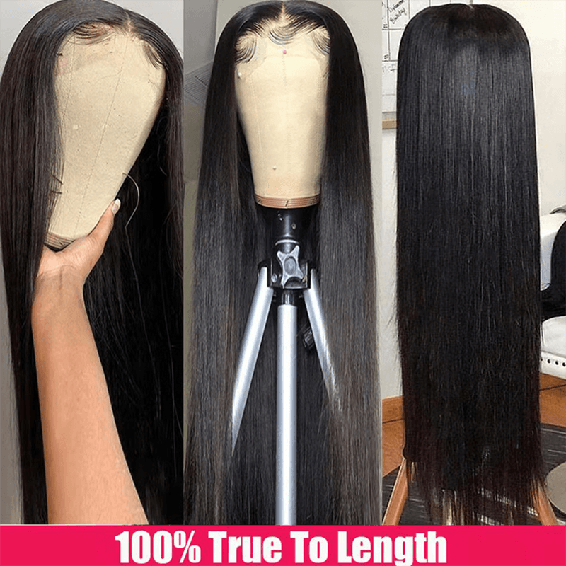 Women's Fashion Simple Human Hair Straight Wig - Bloomjay