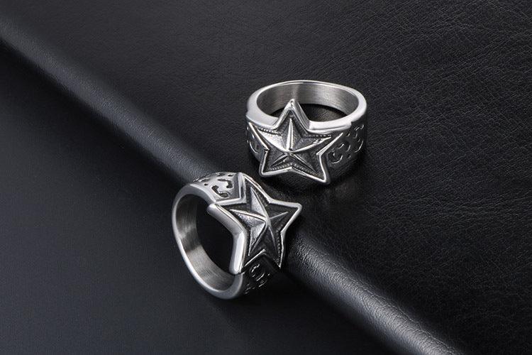 Adorn yourself with our stainless steel star ring, a versatile and stylish jewelry piece designed for both men and women. - Bloomjay