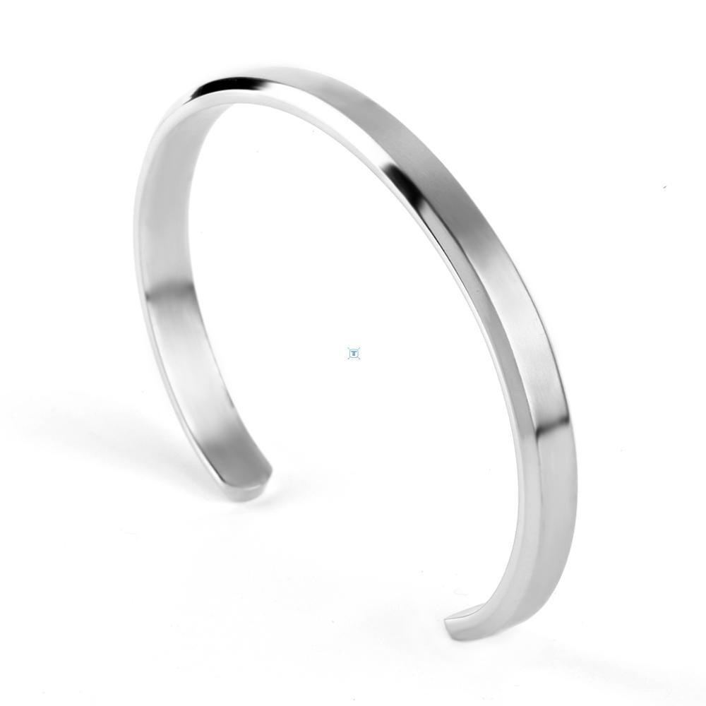 Accentuate your style with our stainless steel cuff bracelet, a sleek and modern jewelry piece tailored for men.