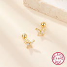 Add a touch of elegance with these IG-style butterfly ear studs, featuring sterling silver, zircon stones, and 18k gold or white gold plating.