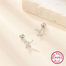 Add a touch of elegance with these IG-style butterfly ear studs, featuring sterling silver, zircon stones, and 18k gold or white gold plating.