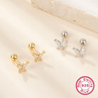 Add a touch of elegance with these IG-style butterfly ear studs, featuring sterling silver, zircon stones, and 18k gold or white gold plating.