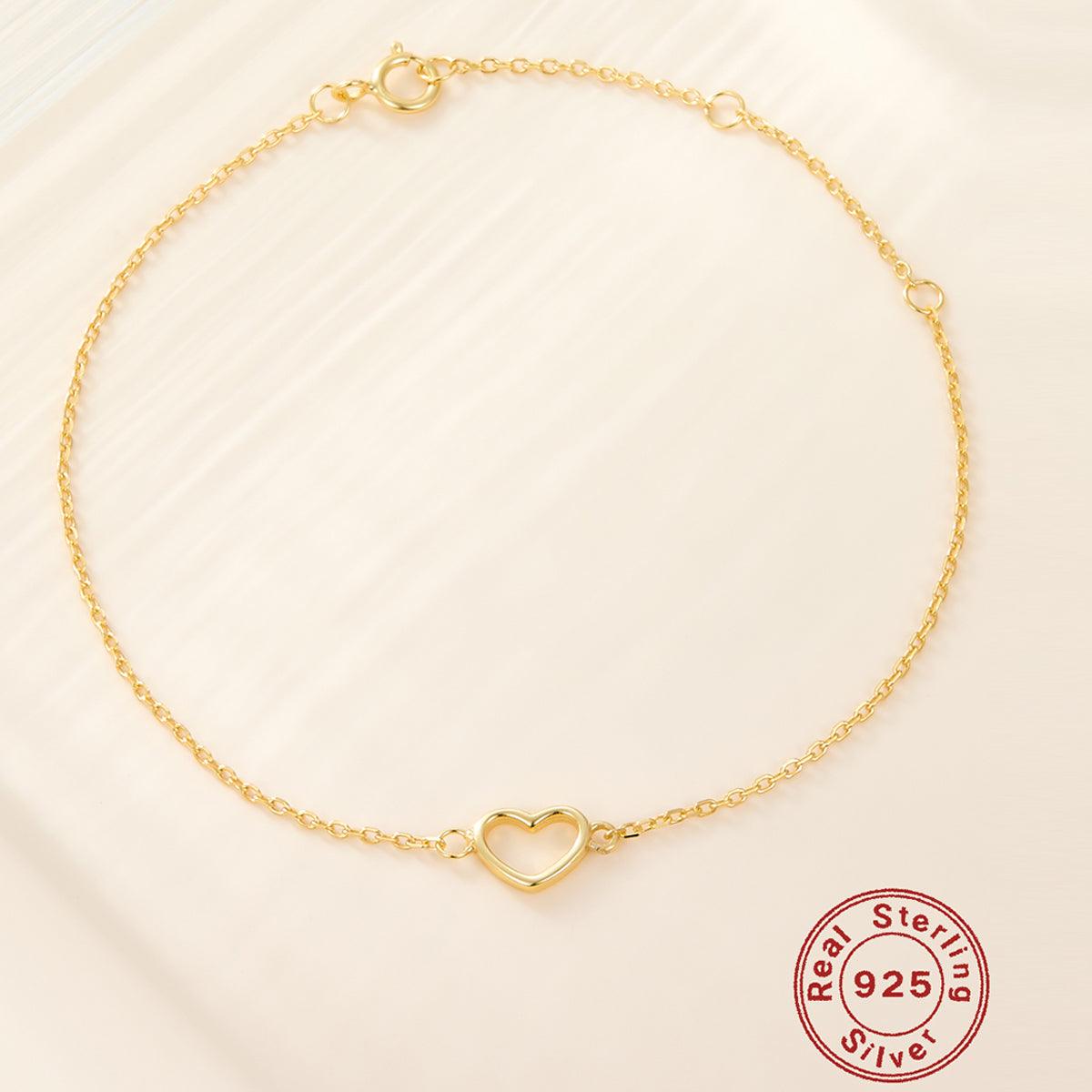 Adorn your wrist with sophistication using these heart-shaped bracelets crafted from sterling silver and plated in 18k gold or white gold.