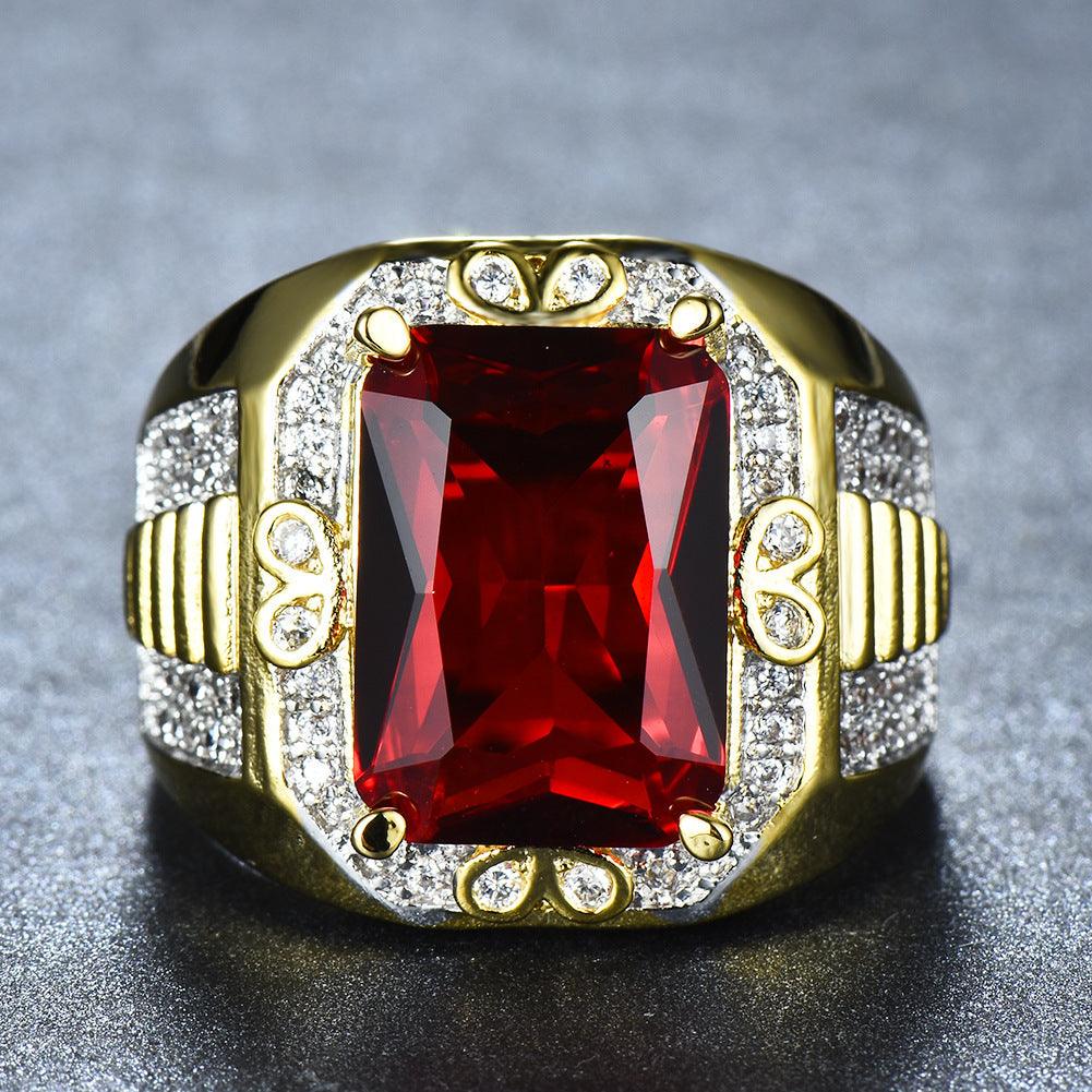 Adorn yourself with our Copper Gilded Red Zircon Ring for a bold and stylish statement.