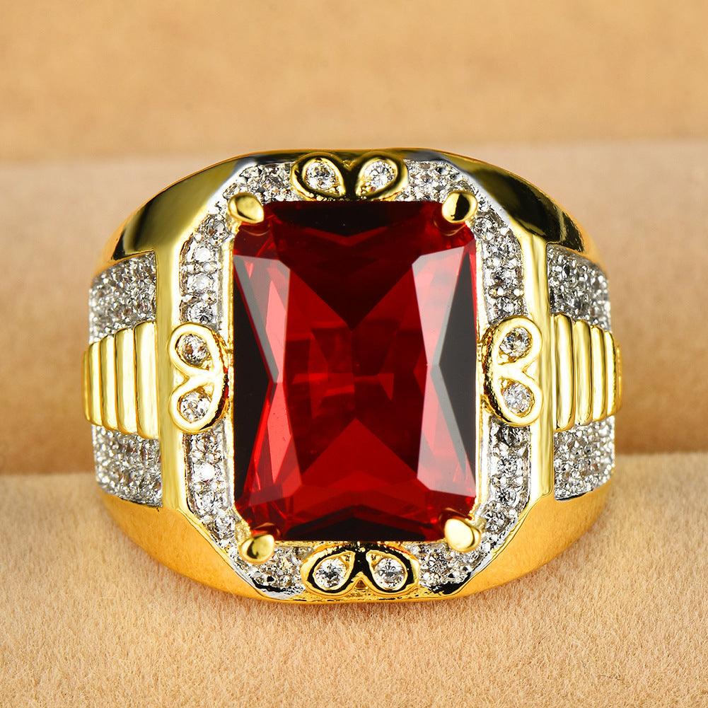 Adorn yourself with our Copper Gilded Red Zircon Ring for a bold and stylish statement.