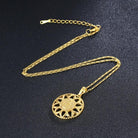 Adorn yourself with our fashionable sunflower necklace, a stylish jewelry piece crafted for both men and women.