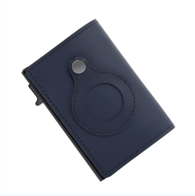 AirTag Wallet - Anti-Theft Bullet Card Bag and Multi-Functional RFID Card Holder, designed as a men's slim leather wallet for AirTag.