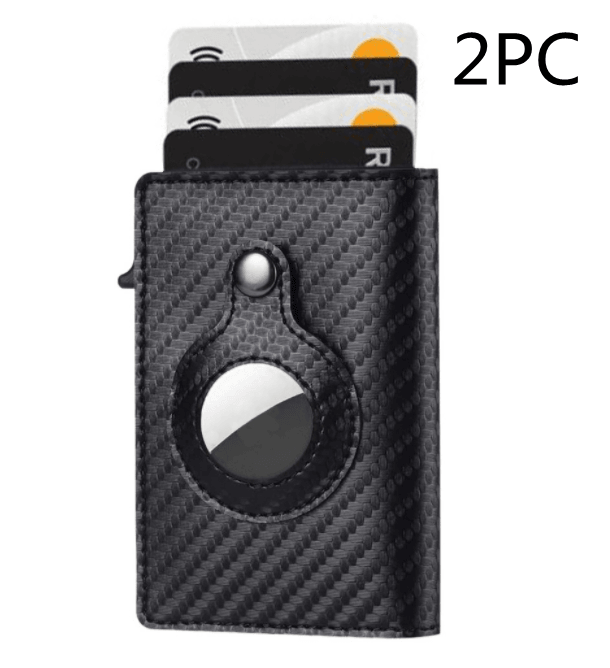 AirTag Wallet - Anti-Theft Bullet Card Bag and Multi-Functional RFID Card Holder, designed as a men's slim leather wallet for AirTag.