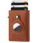 AirTag Wallet - Anti-Theft Bullet Card Bag and Multi-Functional RFID Card Holder, designed as a men's slim leather wallet for AirTag.