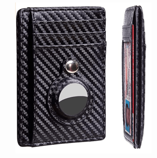 AirTag Wallet - Anti-Theft Bullet Card Bag and Multi-Functional RFID Card Holder, designed as a men's slim leather wallet for AirTag.