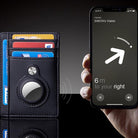 AirTag Wallet - Anti-Theft Bullet Card Bag and Multi-Functional RFID Card Holder, designed as a men's slim leather wallet for AirTag.