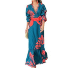 Bohemian Dress: Fashion Printed Long Sleeve Dress, versatile design.