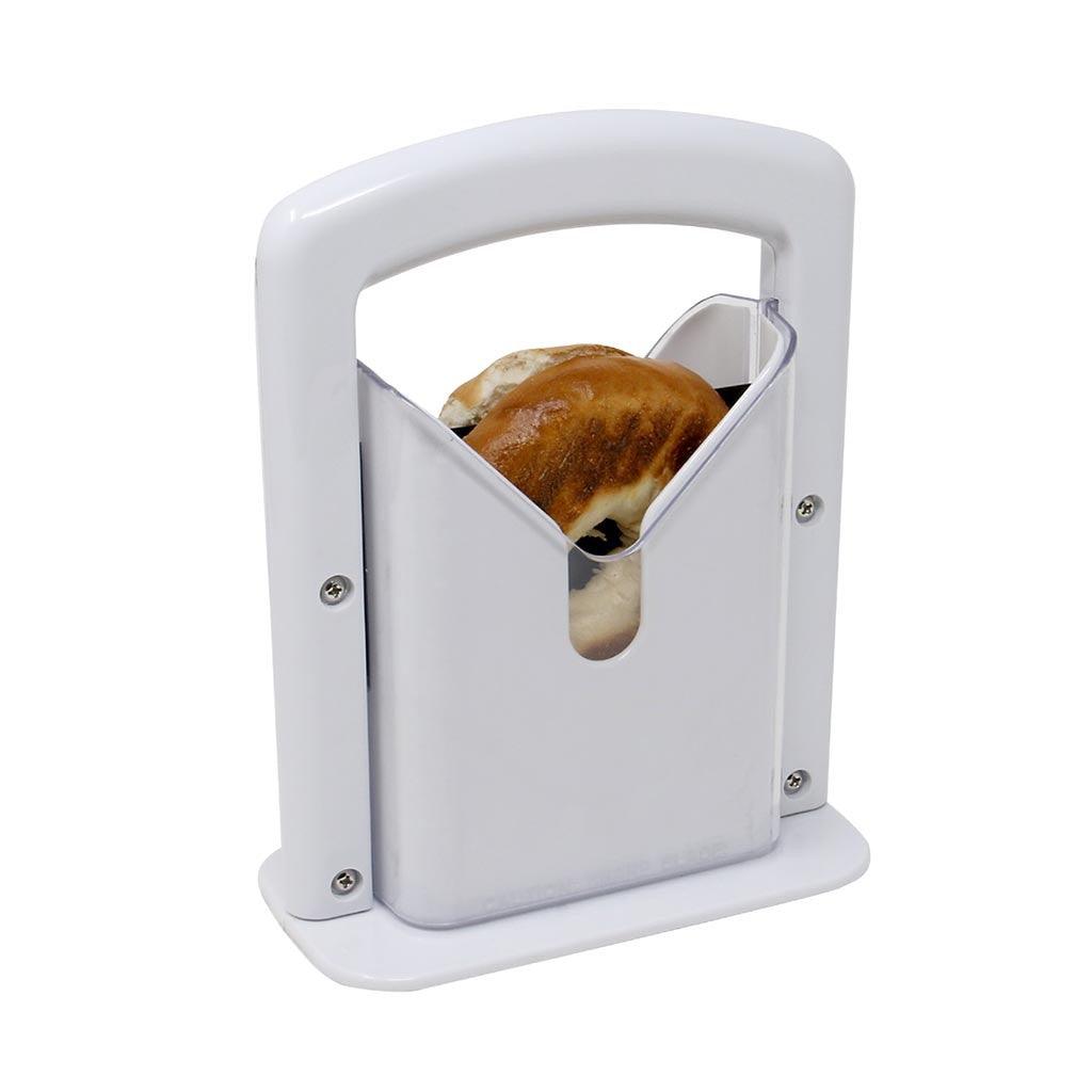 "Bread Slicer: Bagel Cutter, Dog Head Guillotine, Kitchen Gadget."