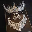 Bridal Headdress Flowers Wedding Hair Accessories Crown Necklace Earrings Three-piece Set Wedding Accessories