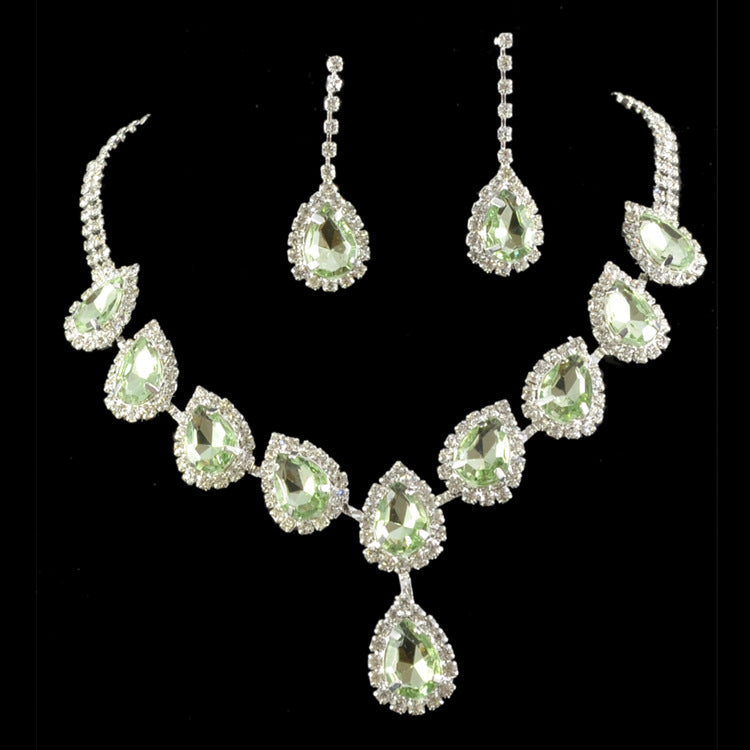 Bridal Jewelry Set Color Rhinestone Necklace