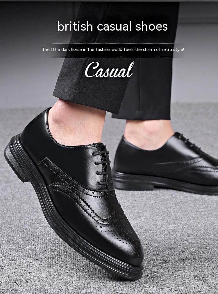 Brogue Elegance for Autumn and Winter: Men's Business Leather Shoes.