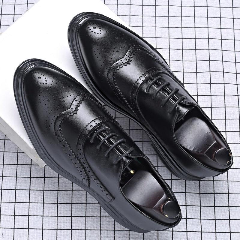 Brogue Elegance for Autumn and Winter: Men's Business Leather Shoes.