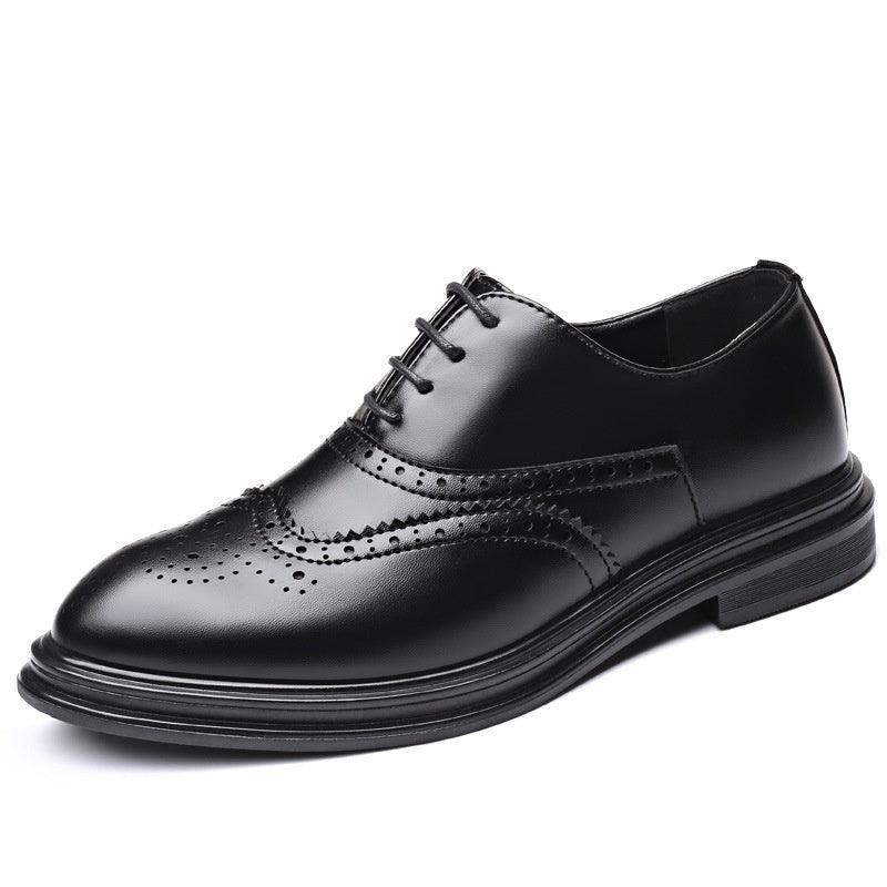 Brogue Elegance for Autumn and Winter: Men's Business Leather Shoes.