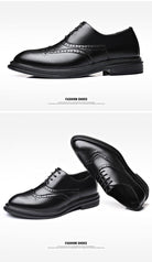 Brogue Elegance for Autumn and Winter: Men's Business Leather Shoes.