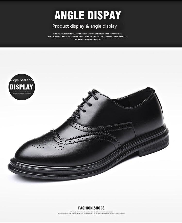 Brogue Elegance for Autumn and Winter: Men's Business Leather Shoes.