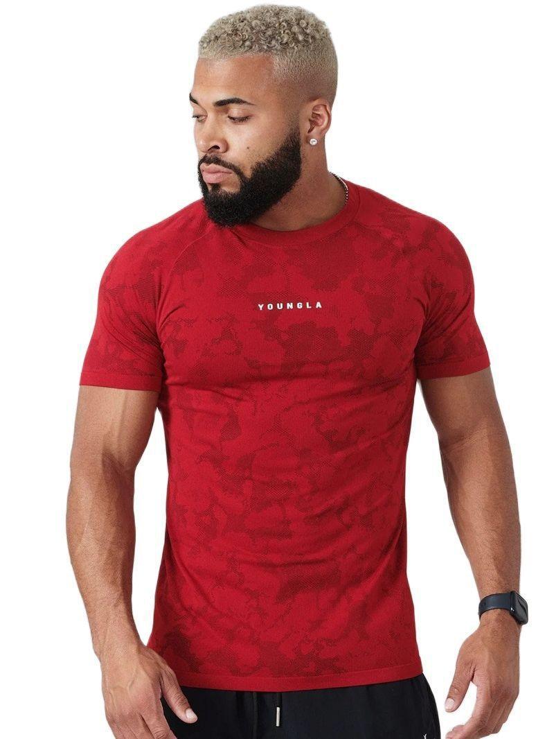 "Camo Sports Tee - Men's Workout Apparel."