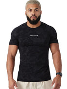 "Camo Sports Tee - Men's Workout Apparel."