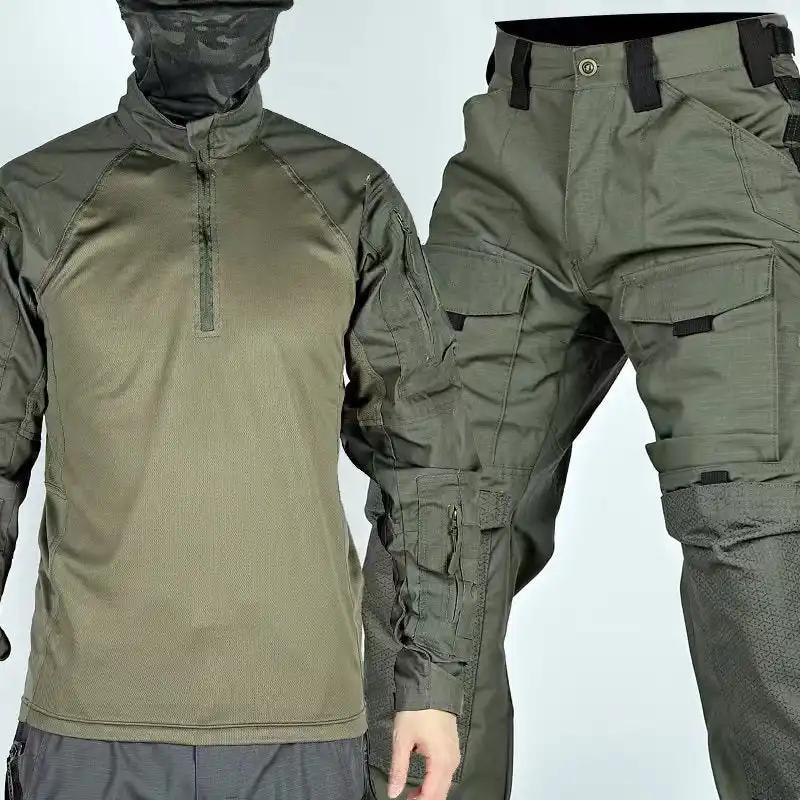 Camouflage Suit: Men's Frog Clothing for Spring and Autumn Training.